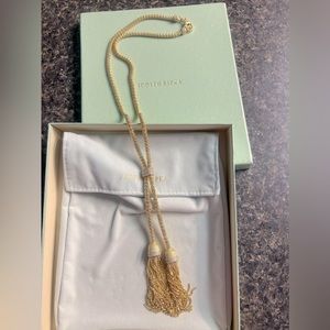 JUDITH RIPKA long necklace clad gold and diamonds NEW